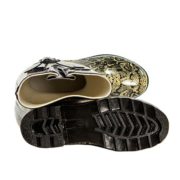 Women's Rainboots, Tall Rubber Rain Boots,  RB-1405, Snake, Size 6 - Picture 4 of 4